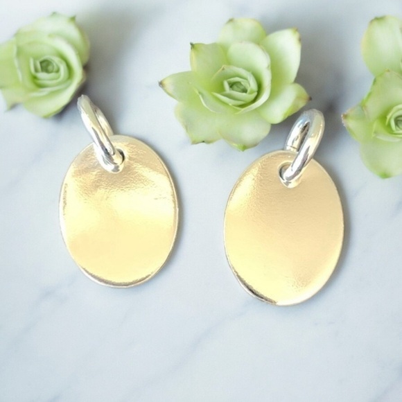 Sterling Silver Oval Engravable Pendant on Heavy Gauge Loop NWT‎ (One) - Picture 1 of 4